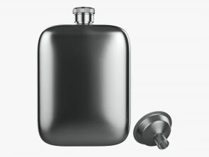 Flask Liquor Stainless Steel 04 3D Model