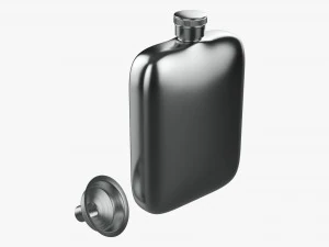 Flask Liquor Stainless Steel 04 3D Model