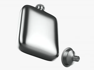 Flask Liquor Stainless Steel 04 3D Model
