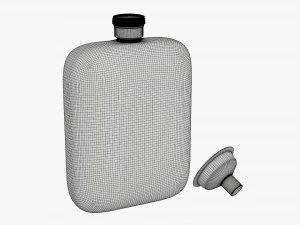 Flask Liquor Stainless Steel 04 3D Model