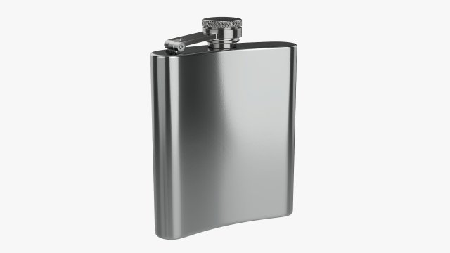 Flask Liquor Stainless Steel 05 Modelo 3D .c4d .max .obj .3ds .fbx .stl .blend 