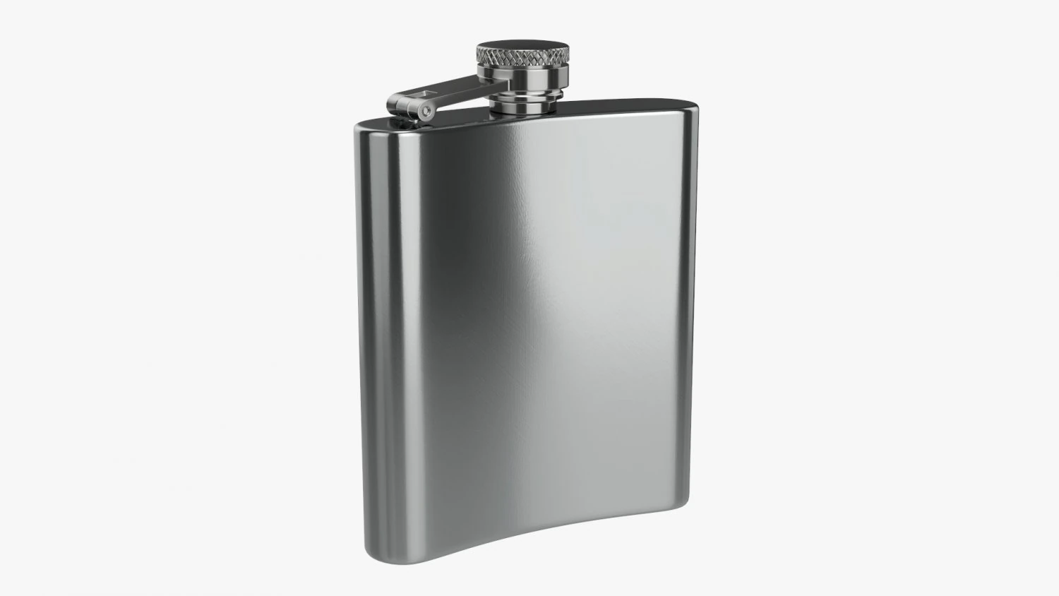 Flask Liquor Stainless Steel 05 3D Model .c4d .max .obj .3ds .fbx .stl .blend 
