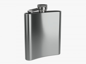 Flask Liquor Stainless Steel 05 3D Model