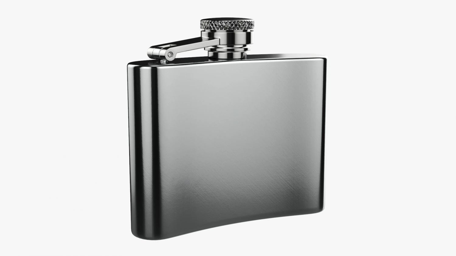 Flask Liquor Stainless Steel 06 3D Model .c4d .max .obj .3ds .fbx .stl .blend 