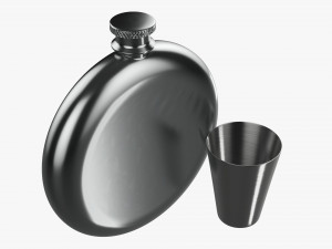 Flask Liquor Stainless Steel 07 3Dモデル