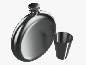 Flask Liquor Stainless Steel 07 3D Model