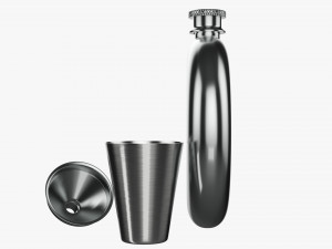 Flask Liquor Stainless Steel 07 3Dモデル