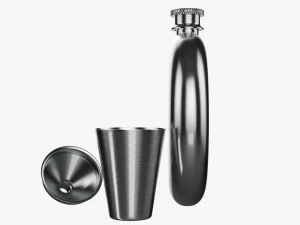 Flask Liquor Stainless Steel 07 3D Model