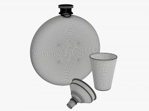 Flask Liquor Stainless Steel 07 3D Model