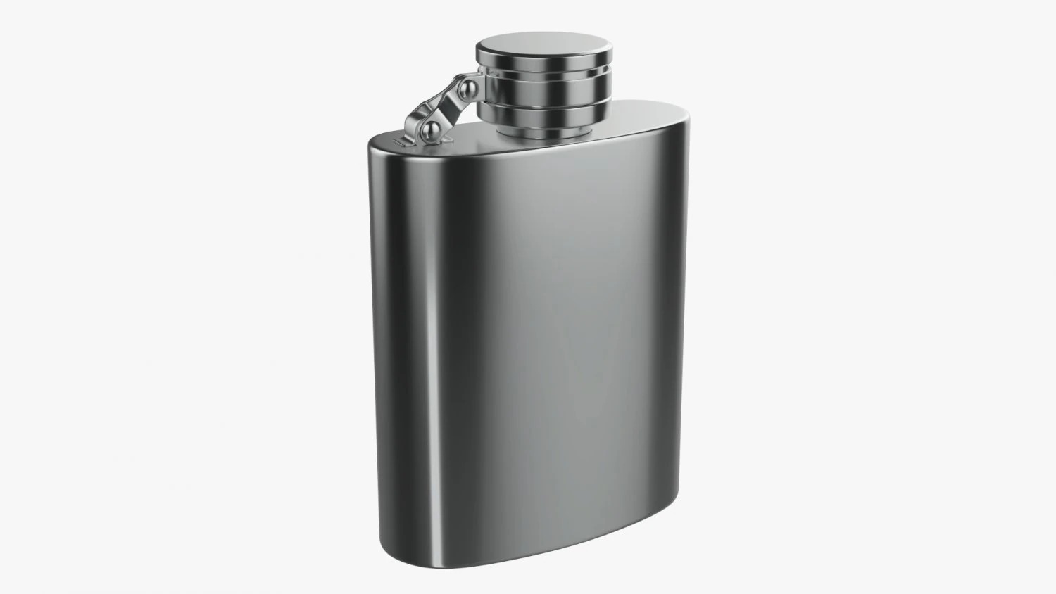 Flask Liquor Stainless Steel 09 3D Model .c4d .max .obj .3ds .fbx .stl .blend 