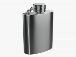 Flask Liquor Stainless Steel 09 3D Model