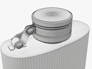 Flask Liquor Stainless Steel 09 3D Model
