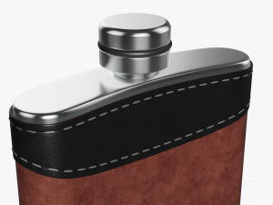 Flask Liquor Stainless Steel Leather Wrap 01 Modelo 3D