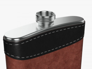 Flask Liquor Stainless Steel Leather Wrap 01 Modelo 3D