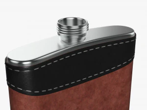 Flask Liquor Stainless Steel Leather Wrap 01 3D Model