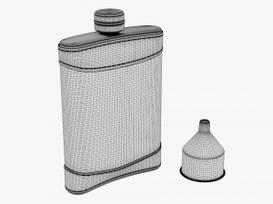 Flask Liquor Stainless Steel Leather Wrap 01 Modelo 3D