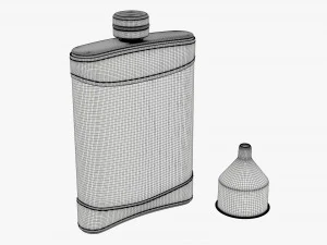 Flask Liquor Stainless Steel Leather Wrap 01 3D Model
