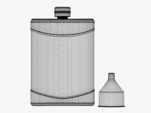 Flask Liquor Stainless Steel Leather Wrap 01 Modelo 3D