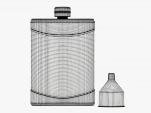 Flask Liquor Stainless Steel Leather Wrap 01 3D Model