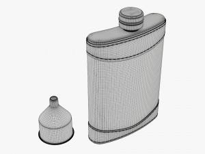 Flask Liquor Stainless Steel Leather Wrap 01 Modelo 3D