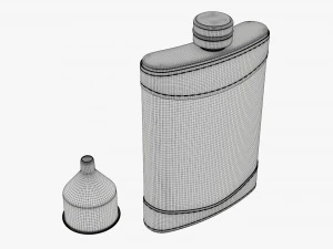 Flask Liquor Stainless Steel Leather Wrap 01 3D Model