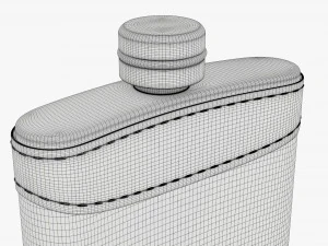 Flask Liquor Stainless Steel Leather Wrap 01 3D Model