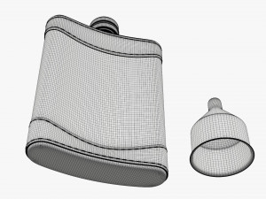 Flask Liquor Stainless Steel Leather Wrap 01 Modelo 3D
