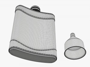 Flask Liquor Stainless Steel Leather Wrap 01 3D Model