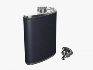 Flask Liquor Stainless Steel Leather Wrap 02 3D Model