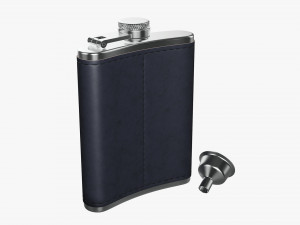 Flask Liquor Stainless Steel Leather Wrap 02 3D Model