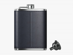 Flask Liquor Stainless Steel Leather Wrap 02 3D Model