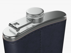 Flask Liquor Stainless Steel Leather Wrap 02 3D Model
