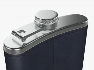 Flask Liquor Stainless Steel Leather Wrap 02 3D Model