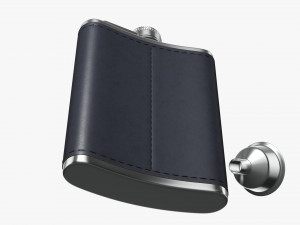 Flask Liquor Stainless Steel Leather Wrap 02 3D Model