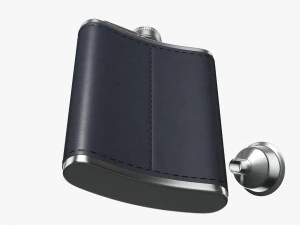 Flask Liquor Stainless Steel Leather Wrap 02 3D Model