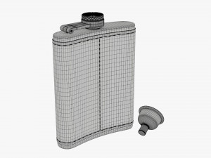 Flask Liquor Stainless Steel Leather Wrap 02 3D Model
