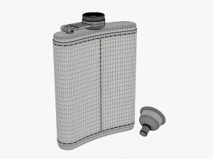 Flask Liquor Stainless Steel Leather Wrap 02 3D Model