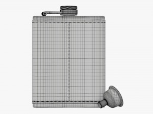 Flask Liquor Stainless Steel Leather Wrap 02 3D Model
