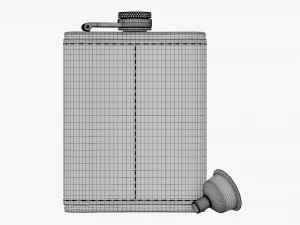 Flask Liquor Stainless Steel Leather Wrap 02 3D Model