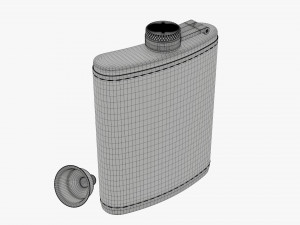 Flask Liquor Stainless Steel Leather Wrap 02 3D Model
