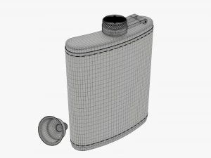 Flask Liquor Stainless Steel Leather Wrap 02 3D Model