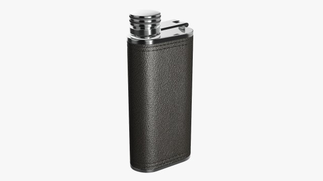 Flask Liquor Stainless Steel Leather Wrap 03 Modelo 3D .c4d .max .obj .3ds .fbx .stl .blend 