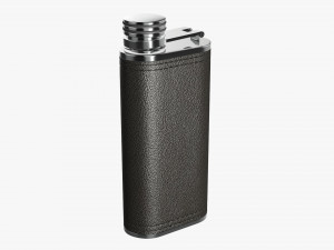 Flask Liquor Stainless Steel Leather Wrap 03 3D Model