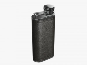 Flask Liquor Stainless Steel Leather Wrap 03 Modelo 3D