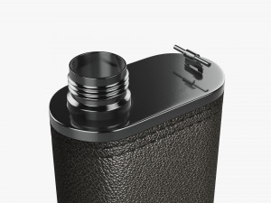 Flask Liquor Stainless Steel Leather Wrap 03 Modelo 3D