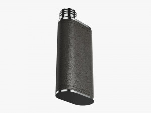 Flask Liquor Stainless Steel Leather Wrap 03 Modelo 3D