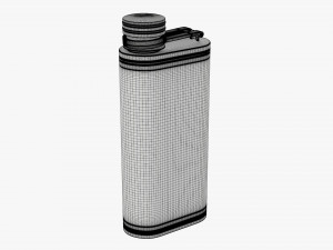 Flask Liquor Stainless Steel Leather Wrap 03 Modelo 3D