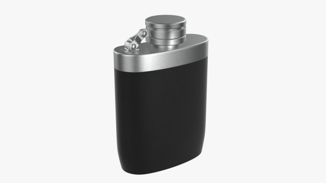 Flask Liquor Stainless Steel Plastic Wrap 3D Model .c4d .max .obj .3ds .fbx .stl .blend 
