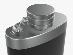 Flask Liquor Stainless Steel Plastic Wrap 3D Model
