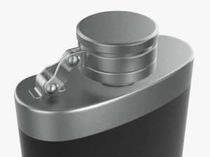 Flask Liquor Stainless Steel Plastic Wrap 3D Model